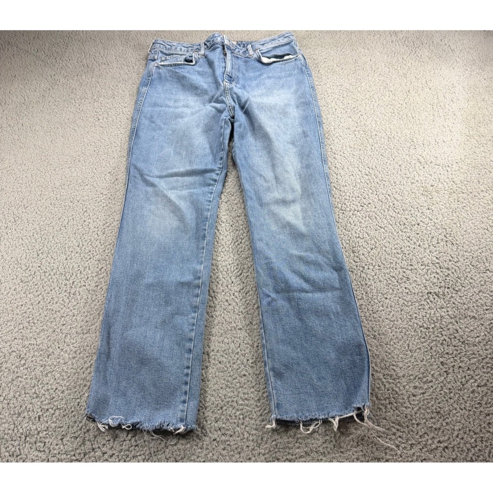 Free People Women Light Wash High Rise Straight Leg Raw Hem Jeans 31 OB1151251